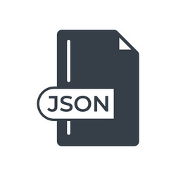 json file format icon extension filled vector image