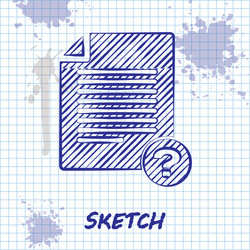 sketch line unknown document icon isolated vector image