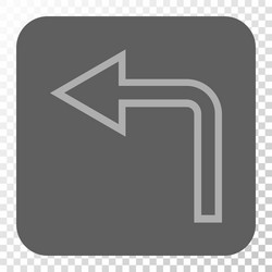 turn left rounded square button vector image