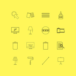 design elements linear icon set simple outline vector image