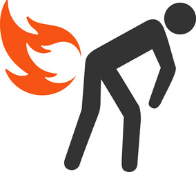 Flat fire farting icon vector