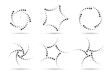 halftone circular dot frame set circle dots icons vector image
