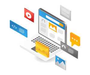 Isometric Data & Application Concepts vector