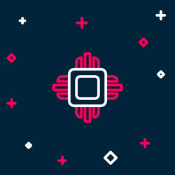 line computer processor with microcircuits cpu vector image