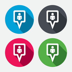 map pointer user sign icon marker symbol vector image