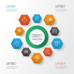 Project icons set collection of computer vector