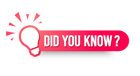 rounded label with light bulb and text did you kno vector image
