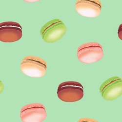 Seamless pattern with colorful macaroon cookies vector