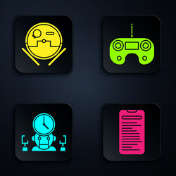 set computer api interface robot vacuum cleaner vector image