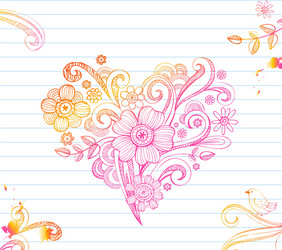 sketchy doodle heart vector