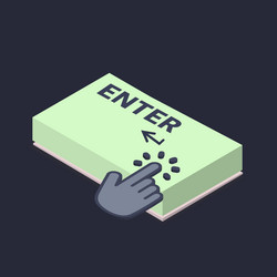3d keyboard buttons enter click key on laptop vector image