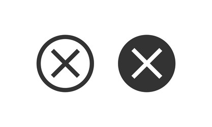 close icon sign cancel symbol web design error vector image