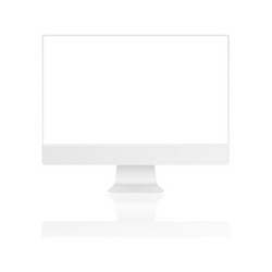 computer monitor and display with shadow realistic vector image