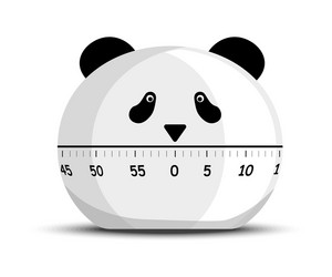 digital kitchen panda timer and minutes countdown vector