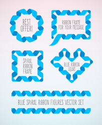 set of spiral ribbon frames vector