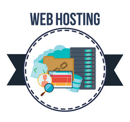 Web hosting and data security design vector