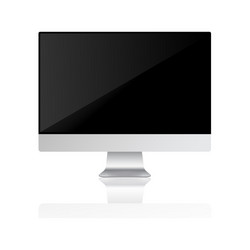 computer monitor and display with shadow realistic vector image