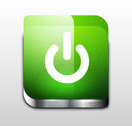 glossy square power button vector image