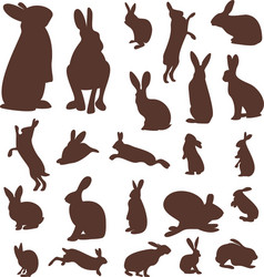Dancing rabbit silhouette Royalty Free Vector Image