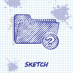Sketch line unknown directory icon isolated vector