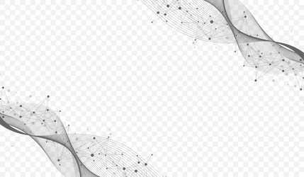 abstract dynamic motion lines and dots connection vector image