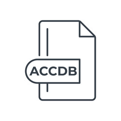 accdb file format icon extension line vector image