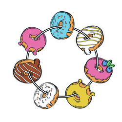 donut colorful frame Vector Image