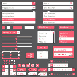 flat elements design ui set vector image