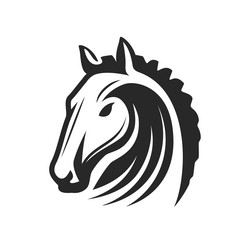 horse logo design face animal symbol emblem Vector Image