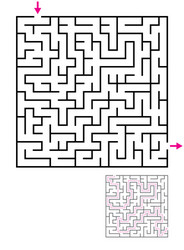 labyrinth maze game with solution find path vector