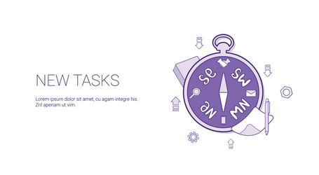 new task scheduling template web banner with copy vector image