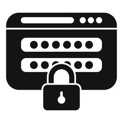 secure webpage with password protection and lock vector image