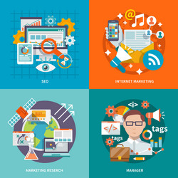 seo internet marketing flat vector