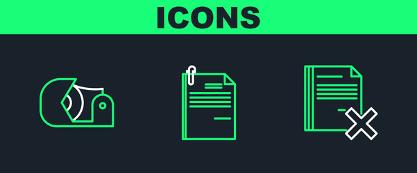 set line delete file document scotch vector image