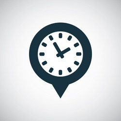 Time pin icon for web and ui on white background vector