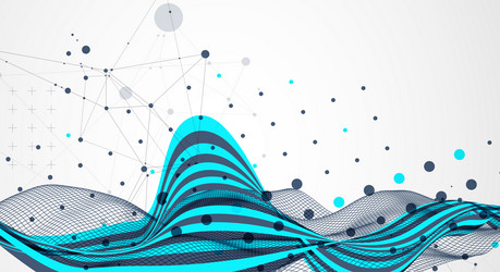 abstract wavy background with cyan lines vector image