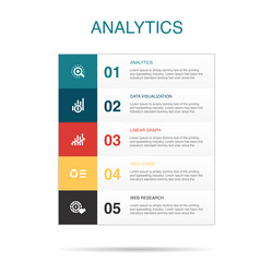 analytics data visualization linear graph info vector image