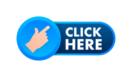 Click Here Button with Hand Pointer vector image