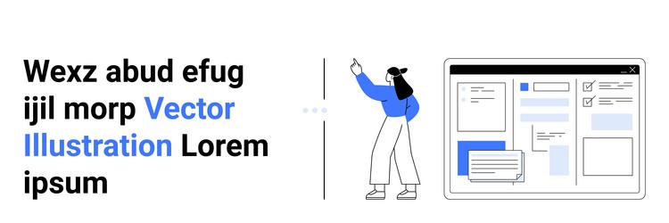 designer reviewing wireframe layout with interface vector image