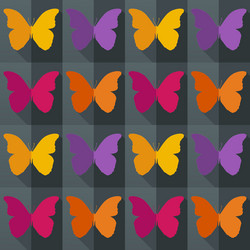 Flat style seamless pattern with butterflies vector