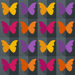 Flat style seamless pattern with butterflies vector