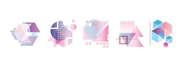 gradient geometry shape and forms for abstract vector image