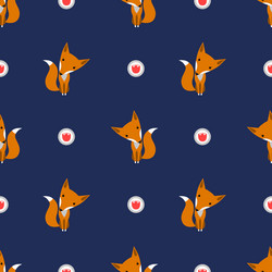 Graphically foxes in cartoon style pattern vector