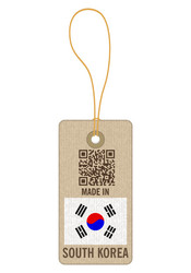 Tag made in south korea vector