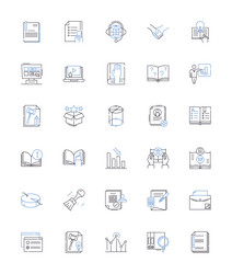 understanding line icons collection comprehension vector