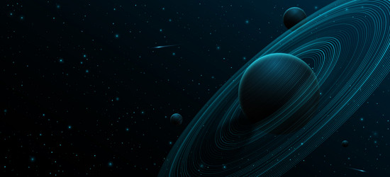 universe science background 3d planet saturn vector image