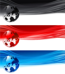 abstract waves with globe design eps 10 vector image