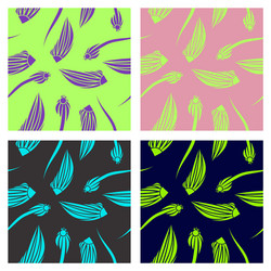 Assembly of patterns in flower style vector