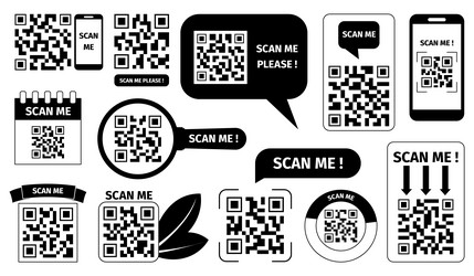 barcodes for scan qr codes badges e wallet vector image