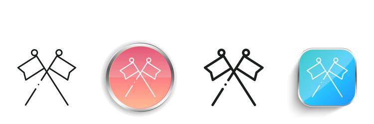 flags icon thin linear regular and button style vector image